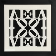 Exciting Robert Indiana, Black and White Love, 1983