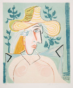 Pablo Picasso Estate Collection Femme a la Collerette Hand Signed with COA