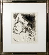 Pablo Picasso, Homme Devoilant une Femme from the Vollard Suite, 1931, Etching - Signed with COA