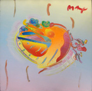 Hand Signed Heart By Peter Max Framed 