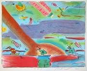 Hand Signed Sailboats By Peter Max Retail $3.45k