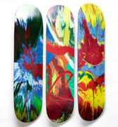 Set of 3 Skateboard Decks (Spin Paintings) by Damien Hirst