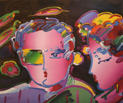 Hand Signed Couple By Peter Max Retail $4.5K