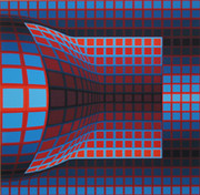 Hand Signed Untitled  1 By Victor Vasarely