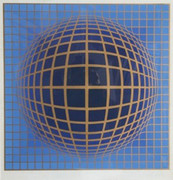 Hand Signed Domb B-Blue By Victor Vasarely Retail $2.1K