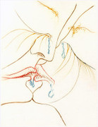 Hand Signed Le Baiser The Kiss From Le Paradis Terrestre By Salvador Dali