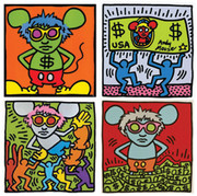 Hand Signed  Keith Haring Andy Mouse1986 By Andy Warhol
