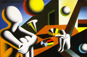 Hand Signed Navigating The Infinite By Mark Kostabi Retail $10.4K