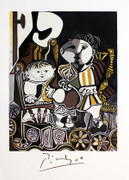 Plate Signed Deux Enfants Assis by Pablo Picasso Retail $150