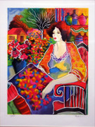 Hand Signed Lady With Flower By Patricia Govezensky