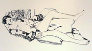 Signed Monica Nude With Purple Robe By Tom Wesselmann