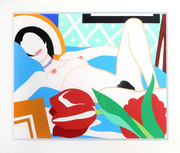 Hand Signed Monica Nude With Tulips By Tom Wesselmann