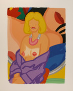 Hand Signed Claire Sitting With Robe Half Off (Vivienne) By Tom Wesselmann