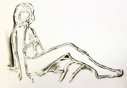 Monica Sitting One Leg On The Other By Tom Wesselmann
