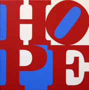 Hand Signed Hope (B/R/W) By Robert Indiana