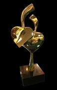 Stunning KIEFF TWO HEARTS Limited Edtion  Bronze Sculpture