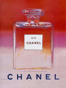 Andy Warhol Sensational Chanel LARGE Red Pink Lithograph Paper Mounted on Canvas Last Ones