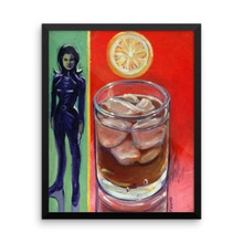 Whiskey on the Rocks with L'Emma Peel - Framed poster