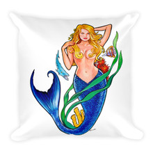 Mermaid Series: Golden Mermaid - Square Pillow