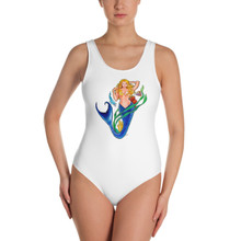 Mermaid Series - Golden Mermaid One-Piece Swimsuit - WHITE