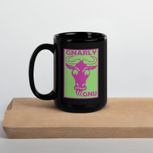 Gnarly Gnu - Black Glossy Mug
