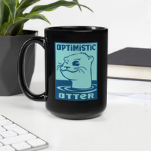 Optimistic Otter - Black Glossy Mug