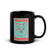 Quirky Quokka - Black Glossy Mug
