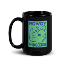 Rowdy Rhinoceros - Black Glossy Mug