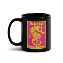 Silly Seahorse - Black Glossy Mug
