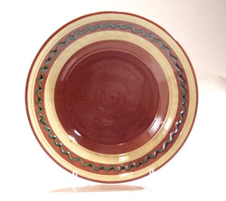 #374b Decorated Redware Plate
