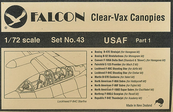 Falcon Clearvax Canopy Set No.41 Spitfire Special Accessories 1:72