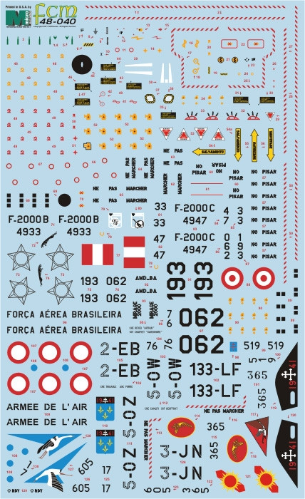 FCM Mirage 2000 B/C/D/N part 1 Brazil, France (Decals 1:48)