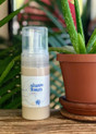ultra-smooth, made with only all-natural ingredients, available in a 'foam pumper' to fluff it up so it glides ever-so-softly over your sensitive skin