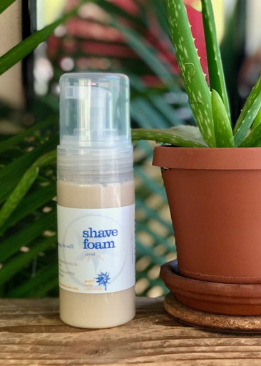 ultra-smooth, made with only all-natural ingredients, available in a 'foam pumper' to fluff it up so it glides ever-so-softly over your sensitive skin