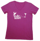 Birdie Babe V-neck Tshirt Pink