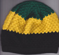 Black, Green & Gold : Knitted Short Jamaica Beanie