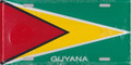Black, Green, Red, White & Gold : Guyana License Plate