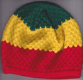 Red, Green & Gold : Knitted Short Rasta Beanie