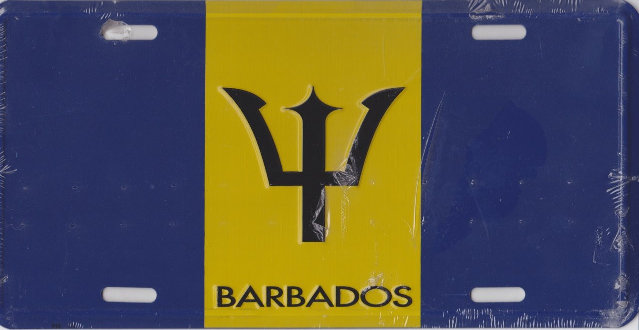 Black, Blue & Gold : Barbados License Plate - Reggae Land Muzik Store