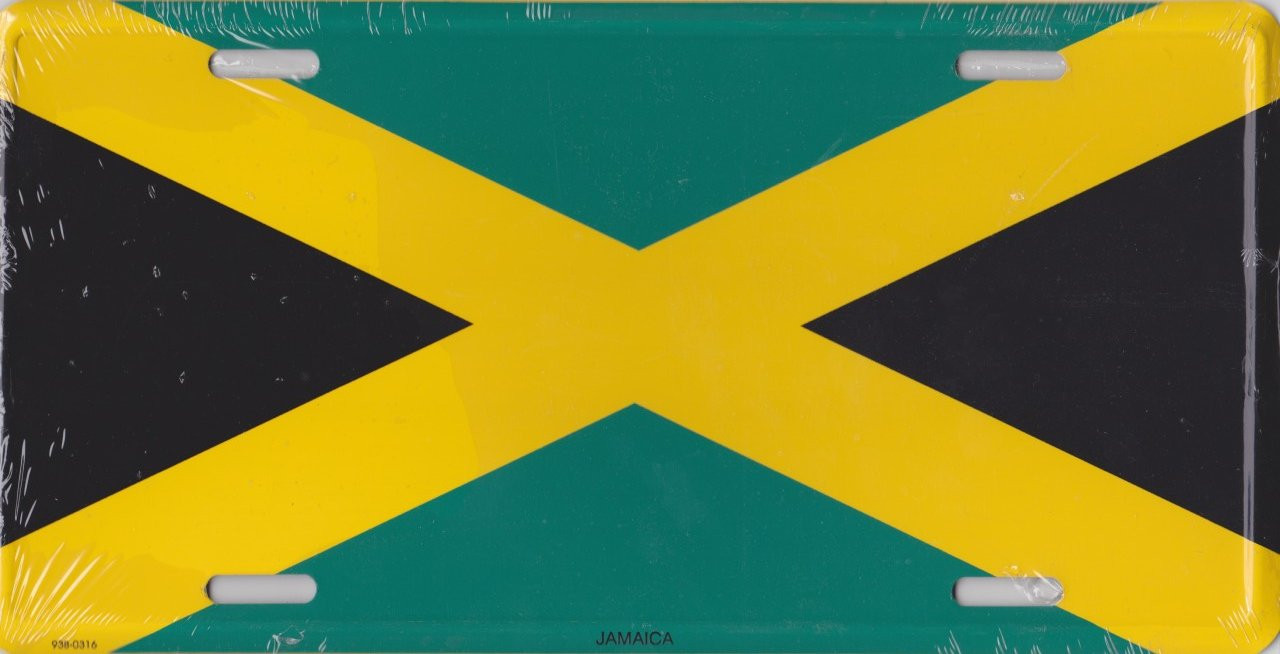 Black, Green & Gold : Jamaica License Plate - Reggae Land Muzik Store