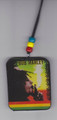 Red, Green & Gold : 20" Bob Marley Smoking Necklace & Wooden Pendant