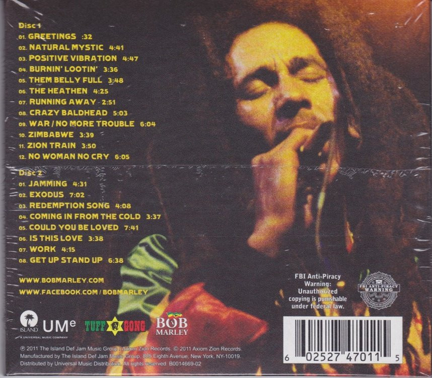 Bob Marley & The Wailers : Live Forever 2CD - Reggae Land Muzik Store