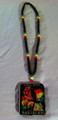 Red, Green & Gold : 30" Bob Marley King Of Kings Rastafari Necklace & Wooden Pendant (Super Large Size)