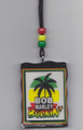 Red, Green & Gold : 36" Bob Marley Burnin' Necklace & Wooden Pendant 
