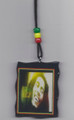 Red, Green & Gold : 36" Bob Marley Halo Necklace & Wooden Pendant 