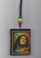 Red, Green & Gold : 36" Bob Marley Buffalo Soldier Necklace & Wooden Pendant 