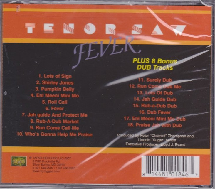 Tenor Saw : Fever CD - Reggae Land Muzik Store