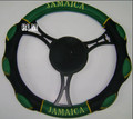 Jamaica Mesh Steering Wheel Cover : Black, Green & Gold 
