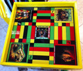Ludo Board & Draughts Board - Black, Red, Green & Gold : King Lion Heart (Custom) Large