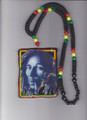 Red, Green & Gold : 32" Bob Marley Spliff Necklace & Wooden Pendant (Super Large Size)